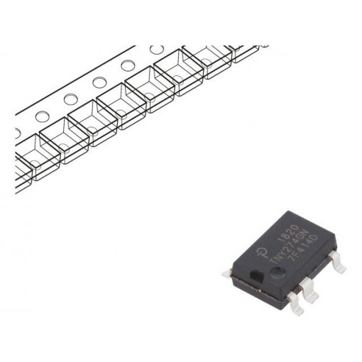 TNY274GN-TL; PMIC; AC/DC switcher,SMPS controller; Uin: 85÷265V; SMD-8C; 6W; POWER INTEGRATIONS