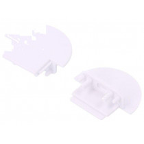 76500001; Cap for LED profiles; white; ABS; Application: GROOVE10; TOPMET