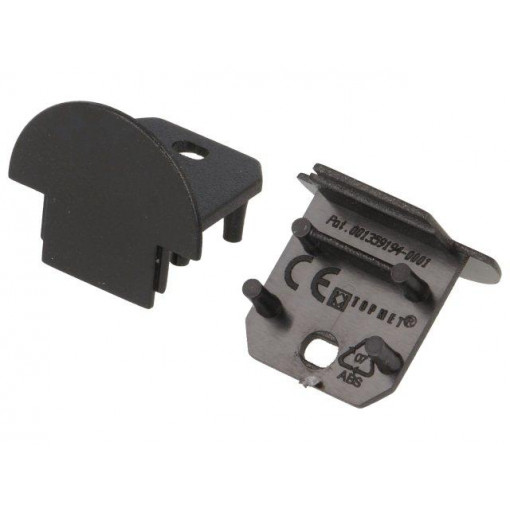 96090002; Cap for LED profiles; black; ABS; Application: DEEP10; TOPMET