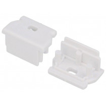 A1100001; Cap for LED profiles; white; ABS; Application: UNI12; V: with hole; TOPMET