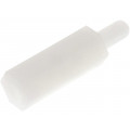 ; Screwed spacer sleeve; hexagonal; polyamide; M3; M3; 15mm; FIX&FASTEN