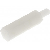 ; Screwed spacer sleeve; hexagonal; polyamide; M3; M3; 18mm; FIX&FASTEN