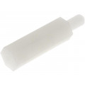 ; Screwed spacer sleeve; hexagonal; polyamide; M3; M3; 19mm; FIX&FASTEN