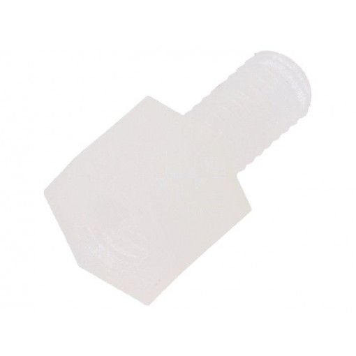 ; Screwed spacer sleeve; hexagonal; polyamide; M3; M3; 4mm; FIX&FASTEN