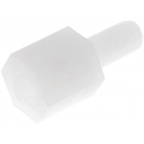 ; Screwed spacer sleeve; hexagonal; polyamide; M3; M3; 5mm; FIX&FASTEN