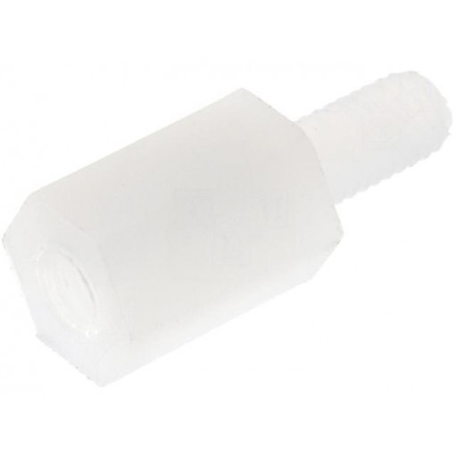 ; Screwed spacer sleeve; hexagonal; polyamide; M3; M3; 8mm; FIX&FASTEN