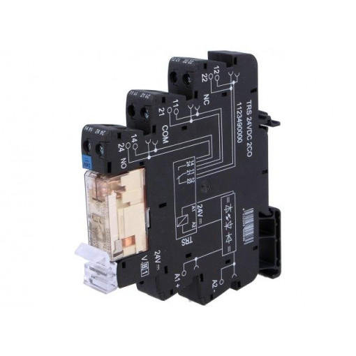 1123490000; Relay: interface; DPDT; Ucoil: 24VDC; 8A; Uswitch: max.250VDC; WEIDMÜLLER 1123490000; Relay: interface; DPDT; Ucoil: 24VDC; 8A; Uswitch: max.250VDC; WEIDMÜLLER
