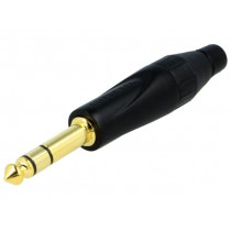 TS3PB-AU; Plug; Jack 6,35mm; male; stereo; straight; for cable; soldering; AMPHENOL