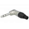 TS3RJ; Plug; Jack 6,35mm; male; stereo; angled 90°; for cable; soldering; AMPHENOL