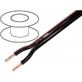 TSK1015; Wire: loudspeaker cable; 2x1,5mm2; stranded; OFC; black; PVC; 100m; TASKER