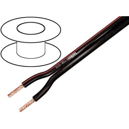 TSK1016; Wire: loudspeaker cable; 2x2,5mm2; stranded; OFC; black; PVC; 100m; TASKER
