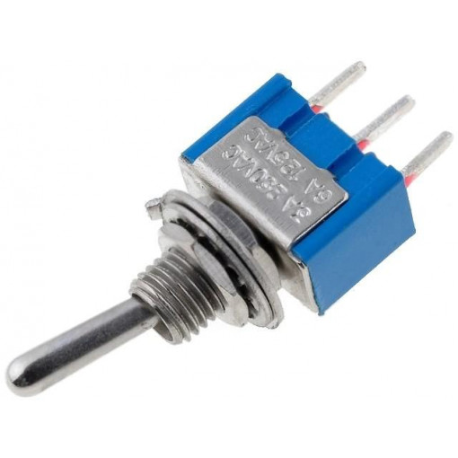 TSM103A2; Switch: toggle; Pos: 3; SP3T; ON-OFF-ON; 3A/250VAC; Leads: for PCB; NINIGI TSM103A2; Switch: toggle; Pos: 3; SP3T; ON-OFF-ON; 3A/250VAC; Leads: for PCB; NINIGI
