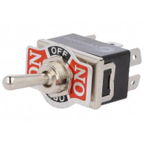 KN3(C)203AP; Switch: toggle; Pos: 3; DP3T; ON-OFF-ON; 10A/250VAC; -25÷85°C; 50mΩ; 