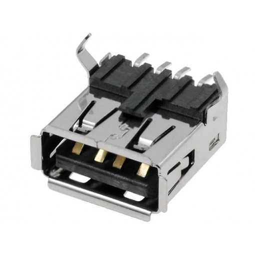 TUEA4F2S0BHT; Socket; USB A; SMT; horizontal; USB 2.0; gold-plated; AMPHENOL