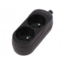 GN-270 CZ; Connector: AC supply; female; splitter; 2P+PE; 250VAC; 16A; black; JONEX