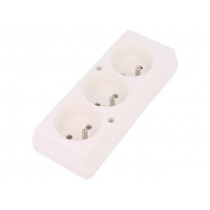 GN-370 BI; Connector: AC supply; female; splitter; 2P+PE; 250VAC; 16A; white; JONEX