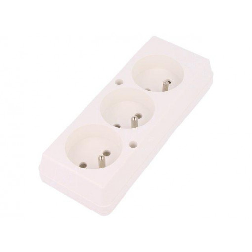 GN-370 BI; Connector: AC supply; female; splitter; 2P+PE; 250VAC; 16A; white; JONEX