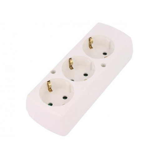 GN-370S BI; Connector: AC supply; female; splitter; 2P+PE; 250VAC; 16A; white; JONEX