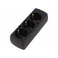 GN-370S CZ; Connector: AC supply; female; splitter; 2P+PE; 250VAC; 16A; black; JONEX GN-370S CZ; Connector: AC supply; female; splitter; 2P+PE; 250VAC; 16A; black; JONEX