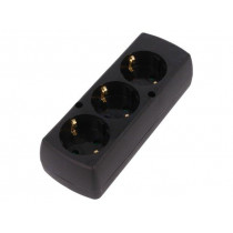 GN-370S CZ; Connector: AC supply; female; splitter; 2P+PE; 250VAC; 16A; black; JONEX