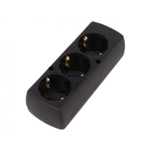 GN-370S CZ; Connector: AC supply; female; splitter; 2P+PE; 250VAC; 16A; black; JONEX
