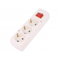 GN-370SWS BI; Connector: AC supply; female; splitter; 2P+PE; 250VAC; 16A; white; JONEX