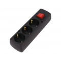 GN-370SWS CZ; Connector: AC supply; female; splitter; 2P+PE; 250VAC; 16A; black; JONEX GN-370SWS CZ; Connector: AC supply; female; splitter; 2P+PE; 250VAC; 16A; black; JONEX