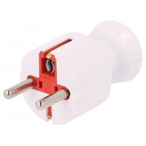 WT-40 BI; Connector: AC supply; male; plug; 2P+PE; 250VAC; 16A; white; PIN: 3; TIMEX-ELEKTRO