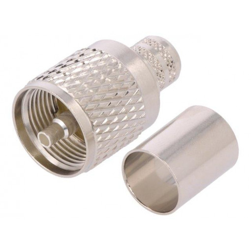 U1121A1-NPHS-7A-50; Plug; UHF (PL-259); male; straight; KX13,RG214; crimped; for cable; AMPHENOL