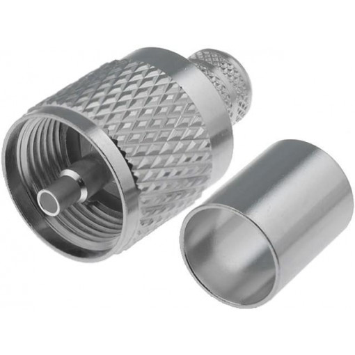 U1121A1-NPH3G-7A-50; Plug; UHF (PL-259); male; straight; KX13,RG214; crimped; for cable; AMPHENOL
