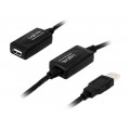 UA0143; Repeater USB; USB 1.1,USB 2.0; USB A socket,USB A plug; 10m; LOGILINK