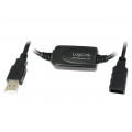 UA0145; Repeater USB; USB 1.1,USB 2.0; USB A socket,USB A plug; 15m; LOGILINK