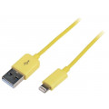 UA0201; Cable; USB 2.0; USB A plug,Apple Lightning plug; 1m; yellow; LOGILINK