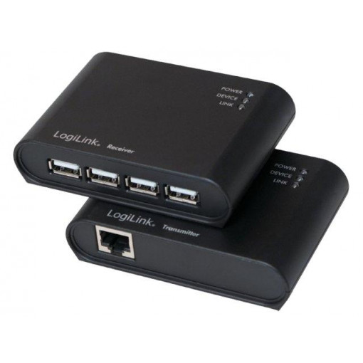 UA0230; USB extender; USB 1.1,USB 2.0; black; Cat: 5e,6; LOGILINK