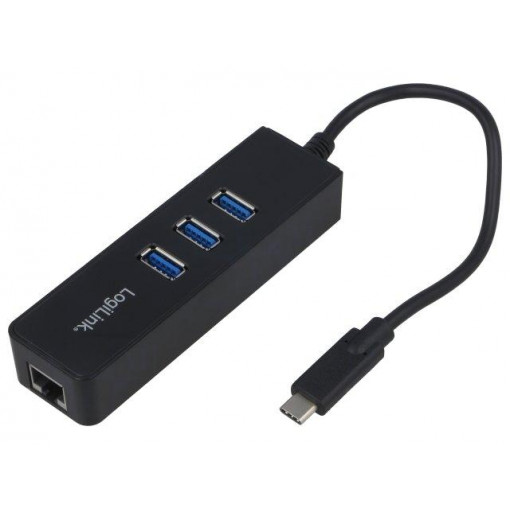 UA0283; USB to Fast Ethernet adapter with USB hub; USB 3.0; LOGILINK