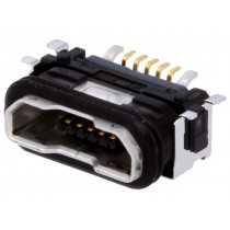 UB-MC5BR3-SDWP604-4S-TF; Socket; USB B micro; SMT; PIN: 5; with seal; USB 2.0; IPX7; JST