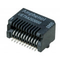 UE75-A20-3000T; Socket; SFP; PIN: 20; gold-plated; 500mA; 300V; SMT; horizontal; AMPHENOL