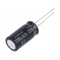 UEP0J222MHD; Capacitor: electrolytic; bipolar; THT; 2200uF; 6.3VDC; Ø10x20mm; NICHICON
