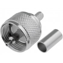 ; Plug; UHF (PL-259); male; straight; RG58; soldering,crimped;  ; Plug; UHF (PL-259); male; straight; RG58; soldering,crimped;