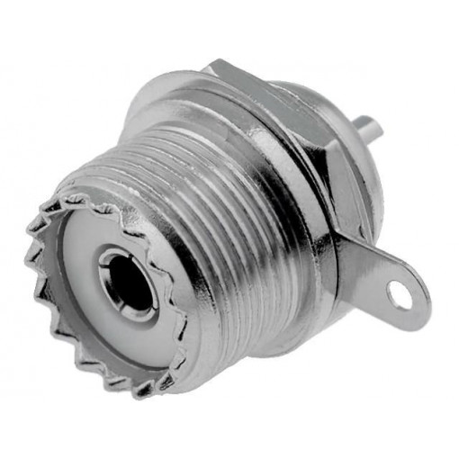 ; Socket; UHF (SO-239); female; straight; soldering; ; Socket; UHF (SO-239); female; straight; soldering;
