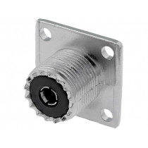 ; Socket; UHF (SO-239); female; straight; soldering; 18x18mm;  ; Socket; UHF (SO-239); female; straight; soldering; 18x18mm;