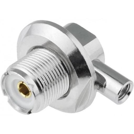 ; Socket; UHF (SO-239); female; angled 90°; RG59; twist-on; ; Socket; UHF (SO-239); female; angled 90°; RG59; twist-on;