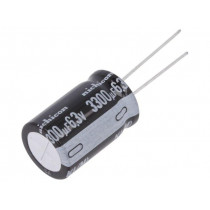 UKL0J332MHD; Capacitor: electrolytic; THT; 3300uF; 6.3VDC; Ø16x25mm; ±20%; NICHICON