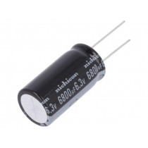 UKL0J682MHD; Capacitor: electrolytic; THT; 6800uF; 6.3VDC; Ø18x35.5mm; ±20%; NICHICON