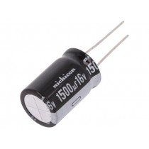 UKL1C152MHD; Capacitor: electrolytic; THT; 1500uF; 16VDC; Ø16x25mm; Pitch: 7.5mm; NICHICON