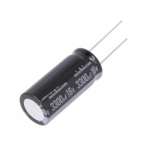 UKL1C332MHD; Capacitor: electrolytic; THT; 3300uF; 16VDC; Ø16x35.5mm; ±20%; NICHICON