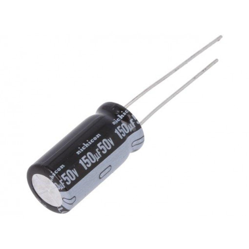 UKL1H151MPD; Capacitor: electrolytic; THT; 150uF; 50VDC; Ø10x20mm; Pitch: 5mm; NICHICON