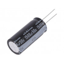 UKL1H152MHD; Capacitor: electrolytic; THT; 1500uF; 50VDC; Ø18x40mm; Pitch: 7.5mm; NICHICON