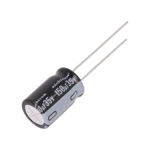 UKL1V151MPD; Capacitor: electrolytic; THT; 150uF; 35VDC; Ø10x16mm; Pitch: 5mm; NICHICON