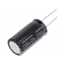UKL1V222MHD; Capacitor: electrolytic; THT; 2200uF; 35VDC; Ø18x35.5mm; ±20%; NICHICON